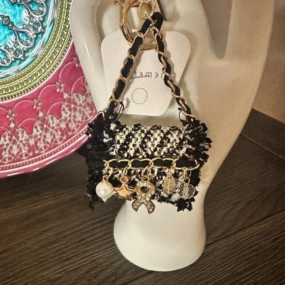Novelty Mini Handbag Shape Charm Pendant Or Keychain Black NWOT - Picture 1 of 7